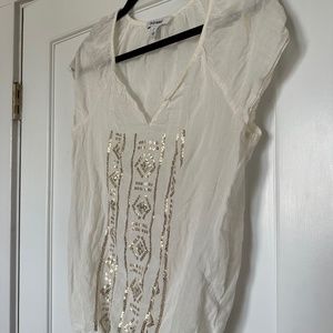 Cream gauze top
